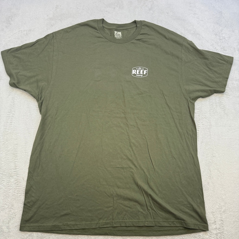 Reef T Shirt Mens 2XL Green Camo Logo Graphic Short Sleeve Surf Skater Tee